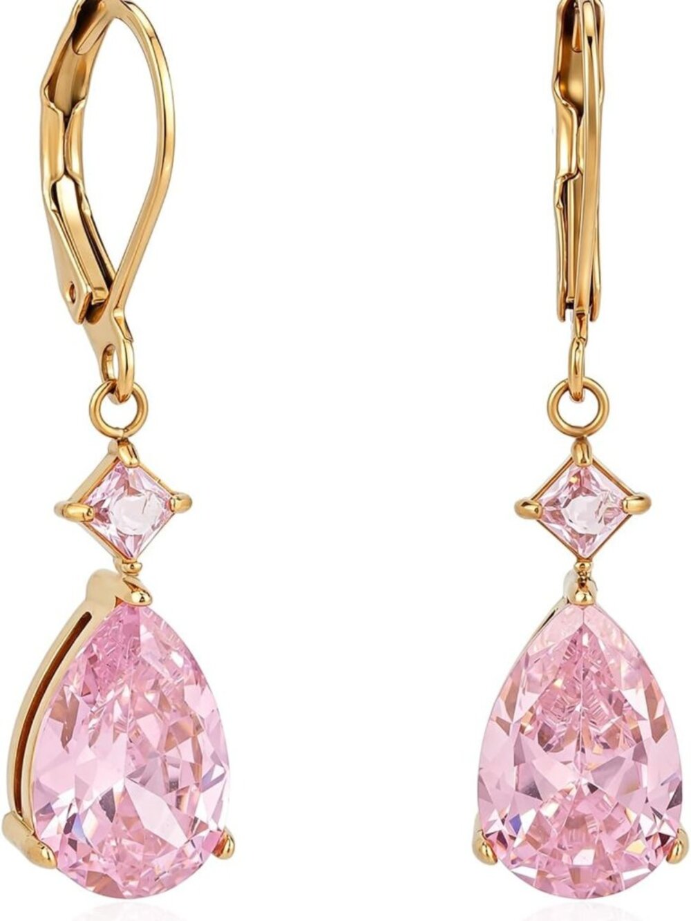 Stunning Teardrop CZ Diamond Leverback Earrings - Perfect Gift for Women & Girls